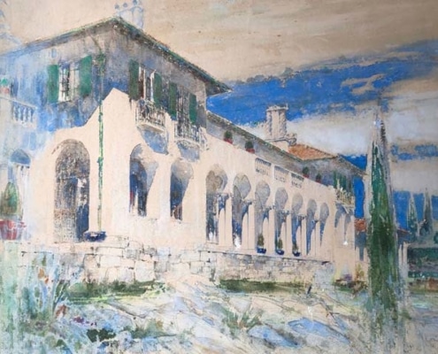 Watercolour of Villa Arcadia, co-designed by Baker and Francis Edward Masey in 1909, in Johannesburg. Courtesy of Michael Baker
